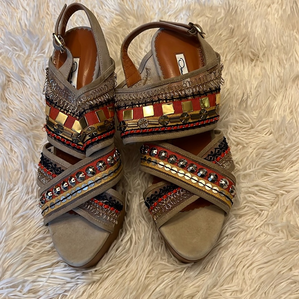 Oscar de la renta heel wedges